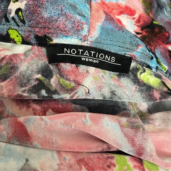 Notations Woman Multicolor Floral 2 pc. look Beaded Accent Knit Top 3X - Picture 7 of 9